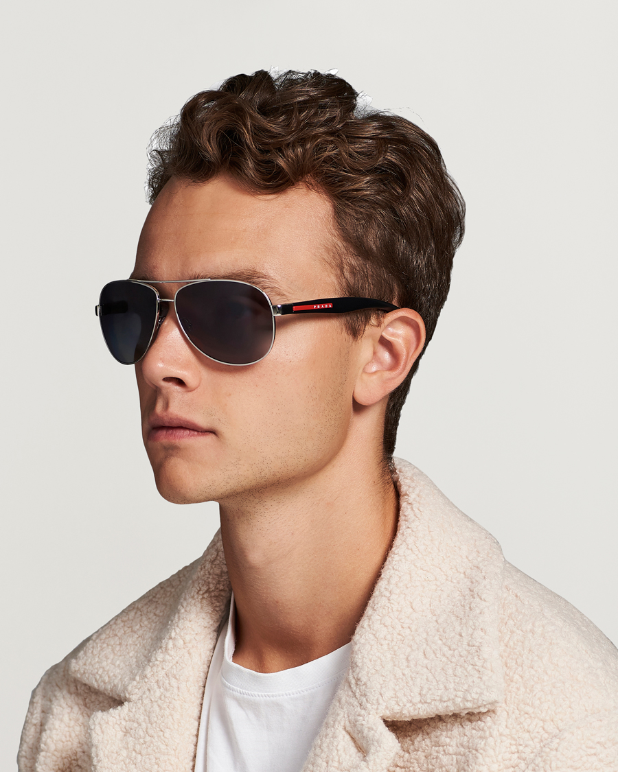Prada Linea Rossa 0PS 53PS Polarized Sunglasses Silver bei Care of Carl
