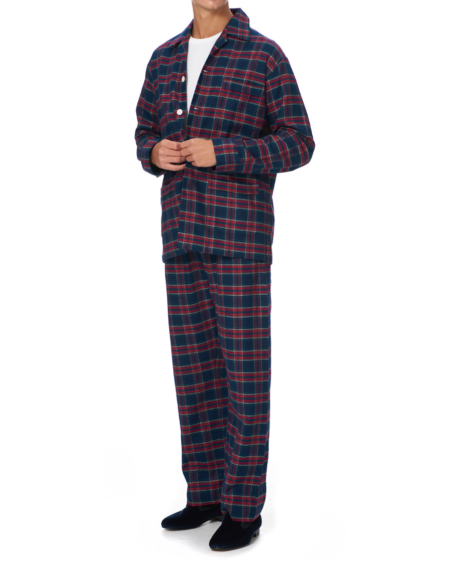 Herren | | Derek Rose | Brushed Cotton Flannel Checked Pyjama Set Multi