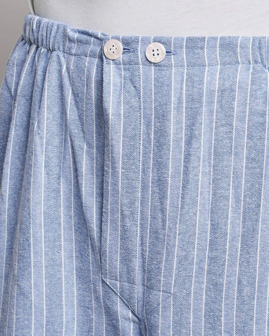 Herren | Schlafanzüge & Bademäntel | Derek Rose | Brushed Cotton Flannel Striped Pyjama Set Blue