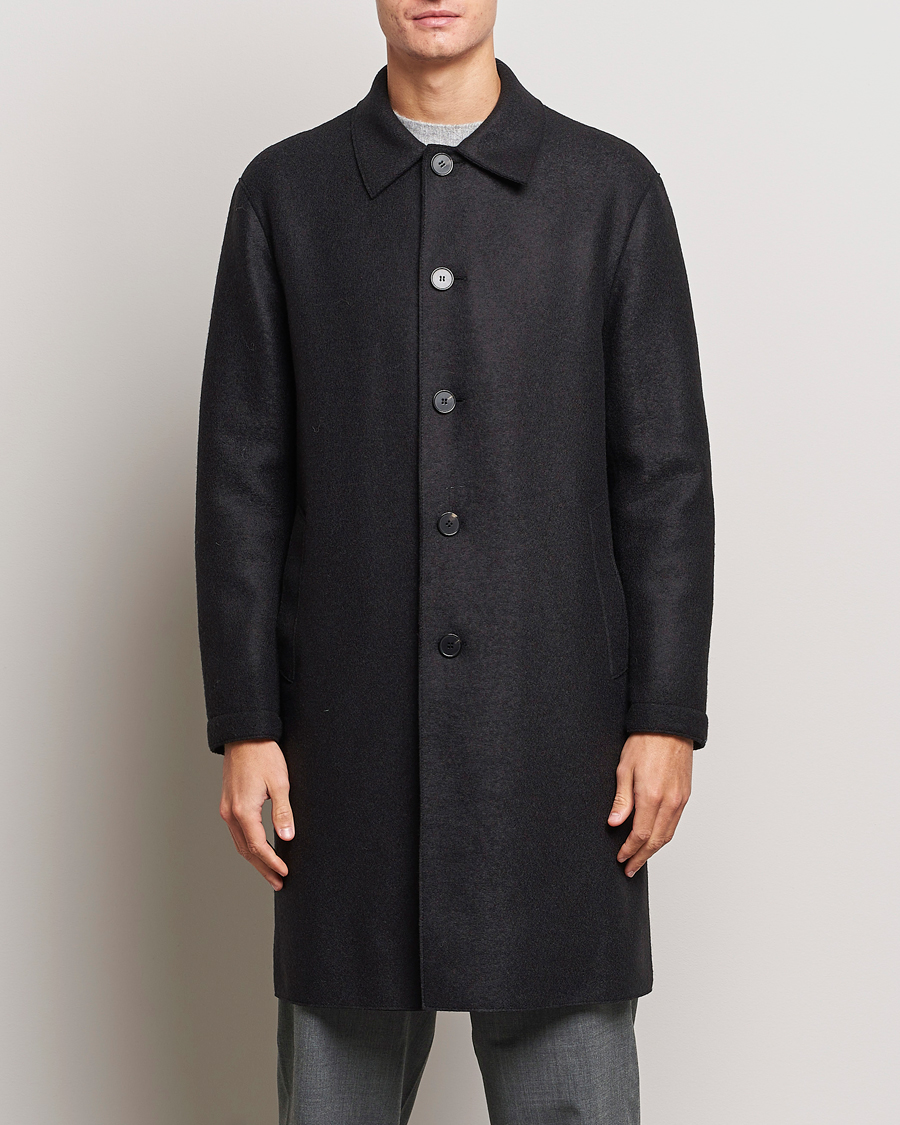 Herren | Jacken | Harris Wharf London | Pressed Wool Mac Coat Black