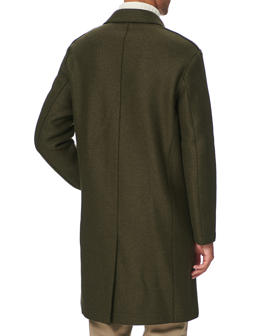 Herren | Jacken | Harris Wharf London | Pressed Wool Mac Coat Moss Green