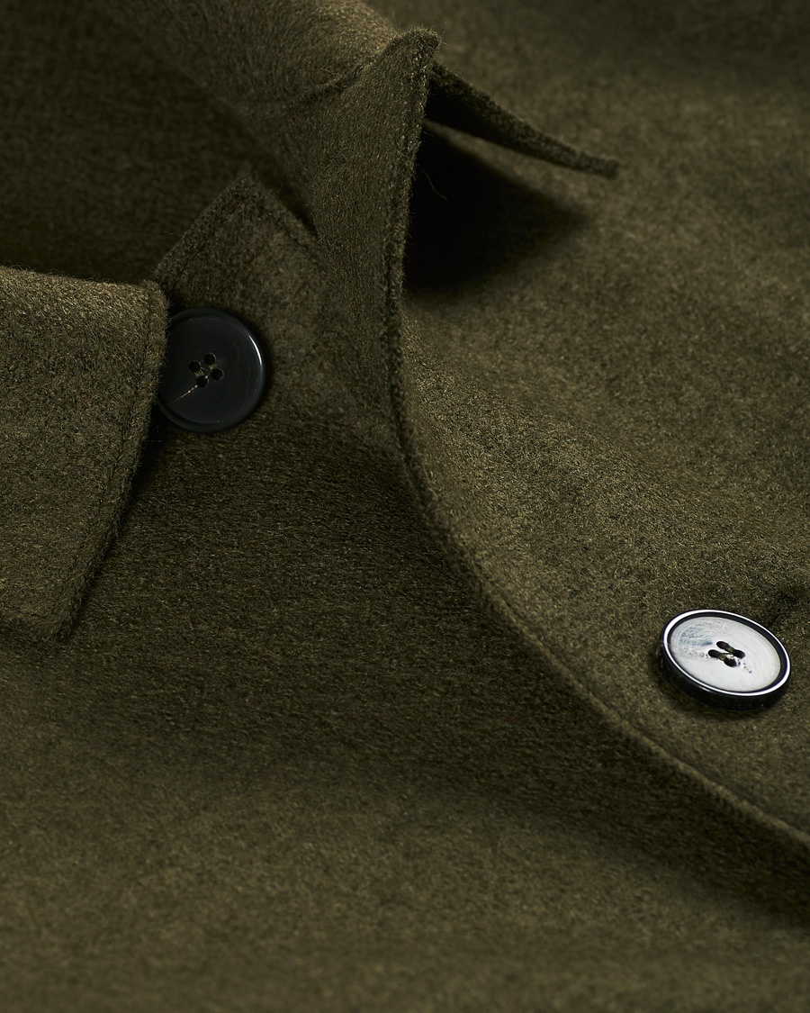 Herren | Jacken | Harris Wharf London | Pressed Wool Mac Coat Moss Green