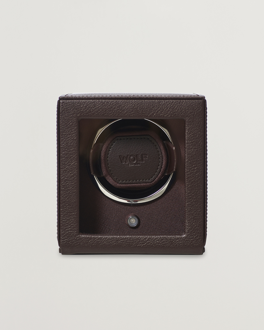 Herren | Uhren- und Schmuckkasten | WOLF | Cub Single Winder With Cover Dark Brown