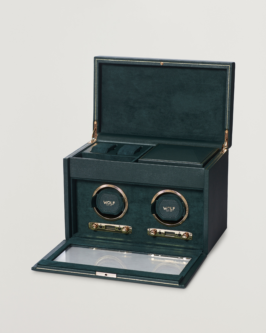 Herren | Uhrenverwahrung | WOLF | British Racing Green Double Watch Winder