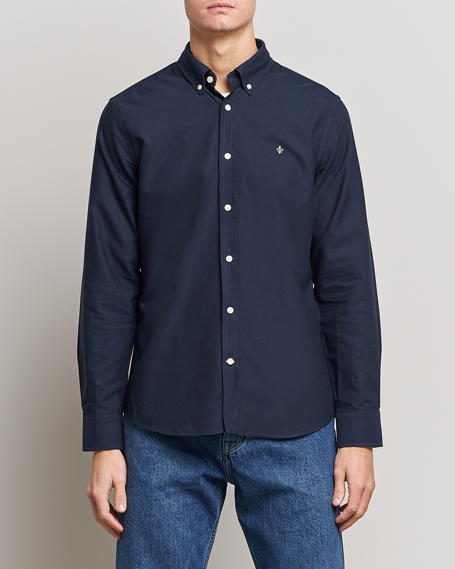 Herren | Oxfordhemden | Morris | Oxford Button Down Cotton Shirt Navy