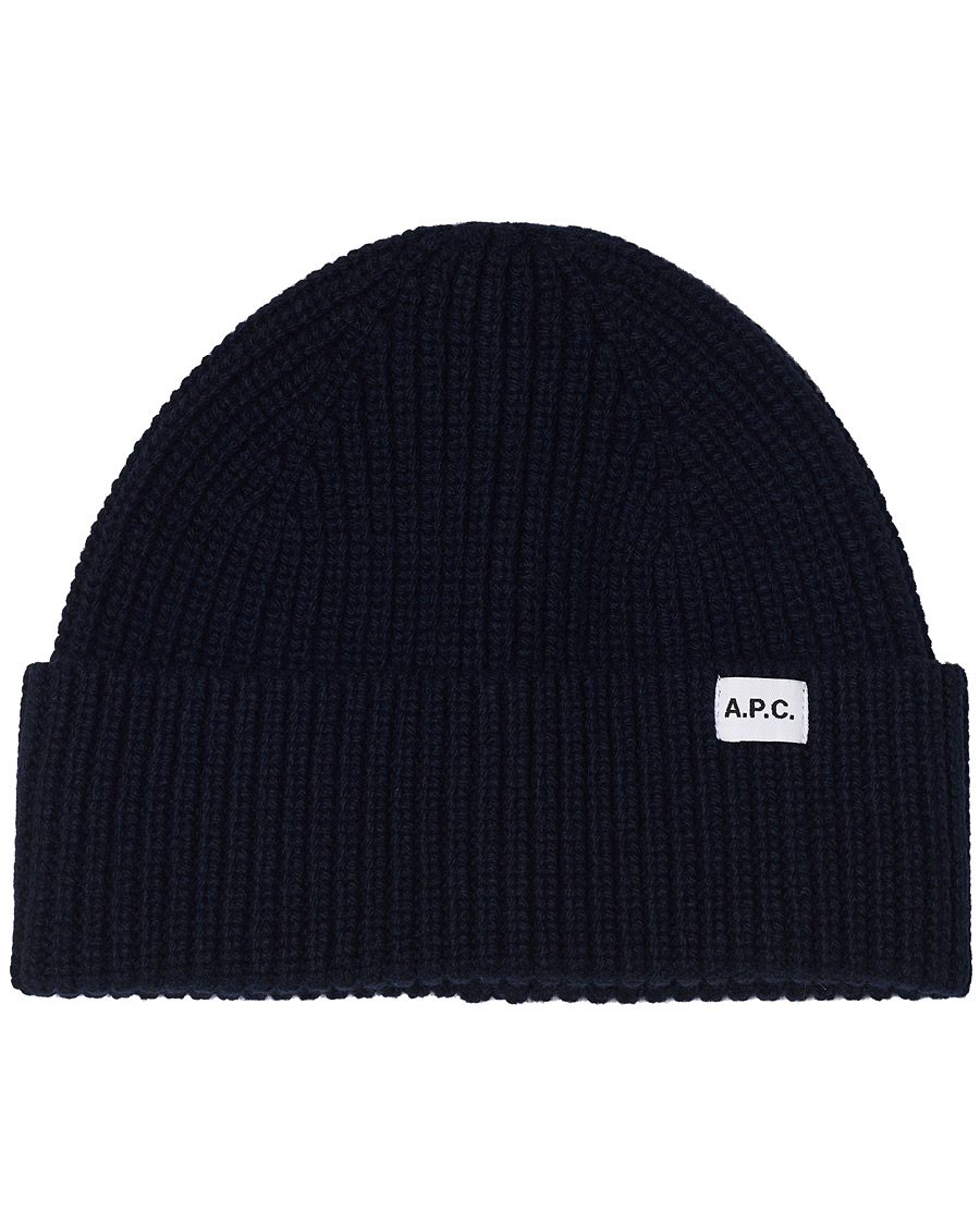 Herren | A.P.C. Rib Wool Beanie Navy | A.P.C. | Rib Wool Beanie Navy