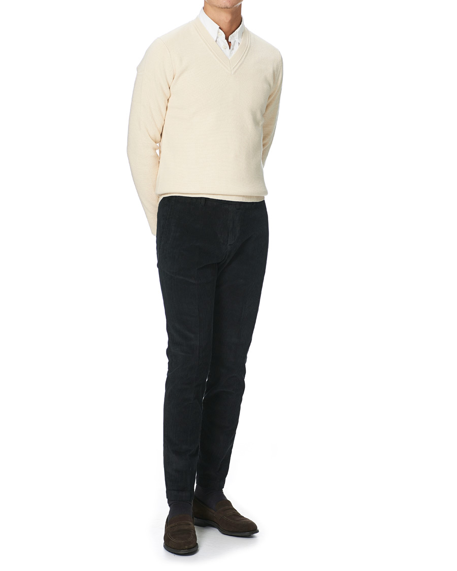 Herren | Hosen | Briglia 1949 | Slim Fit Corduroy Trousers Black