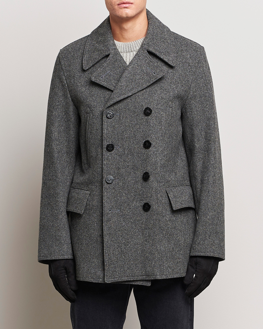 Herren |  | Gloverall | Churchill Reefer Peacoat Grey