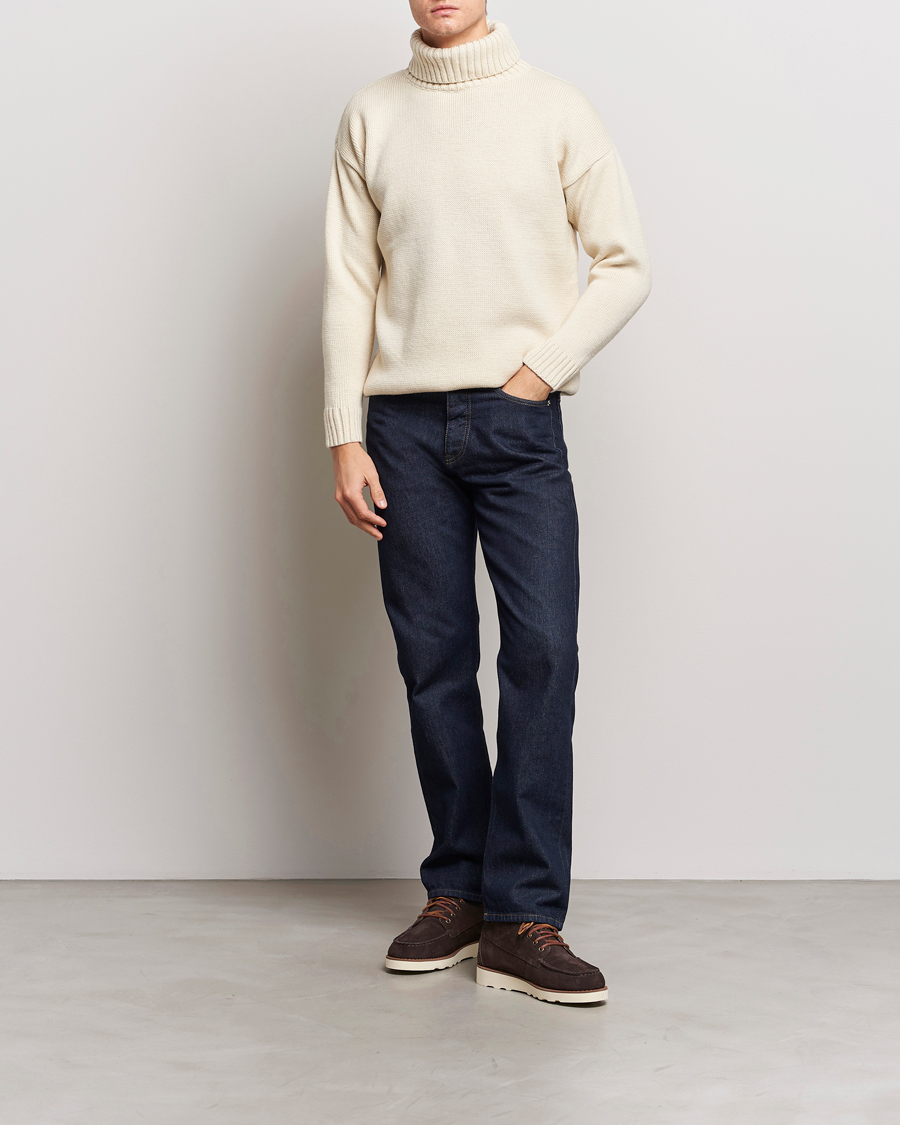 Herren | Pullover | Gloverall | Submariner Chunky Wool Roll Neck Ecru