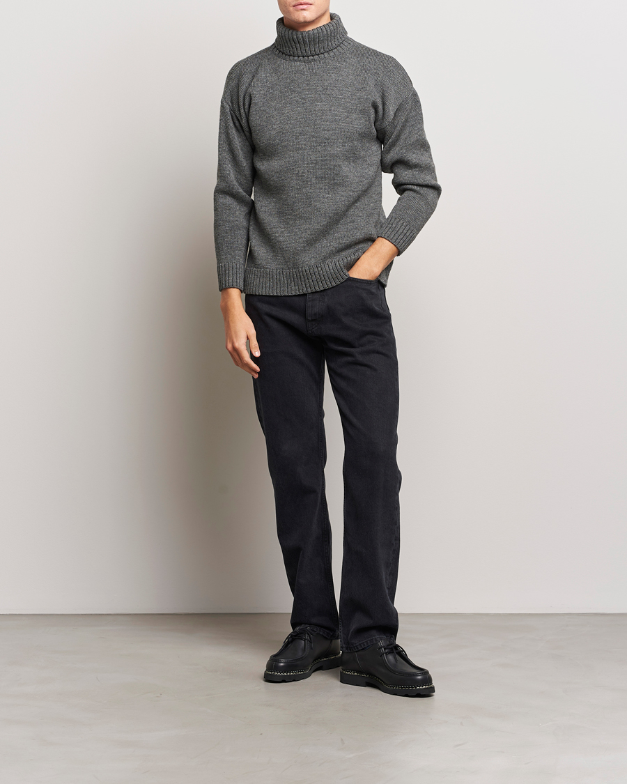 Herren | Pullover | Gloverall | Submariner Chunky Wool Roll Neck Grey