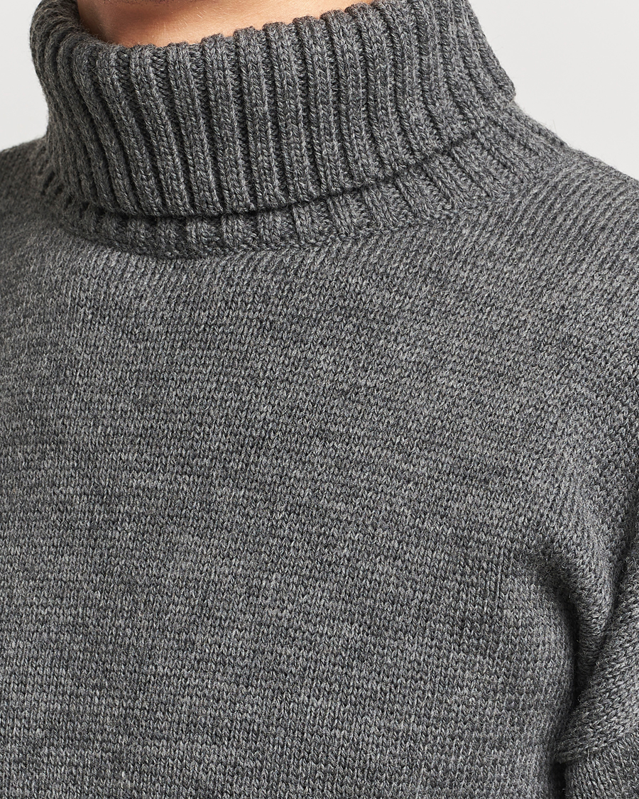 Herren | Pullover | Gloverall | Submariner Chunky Wool Roll Neck Grey
