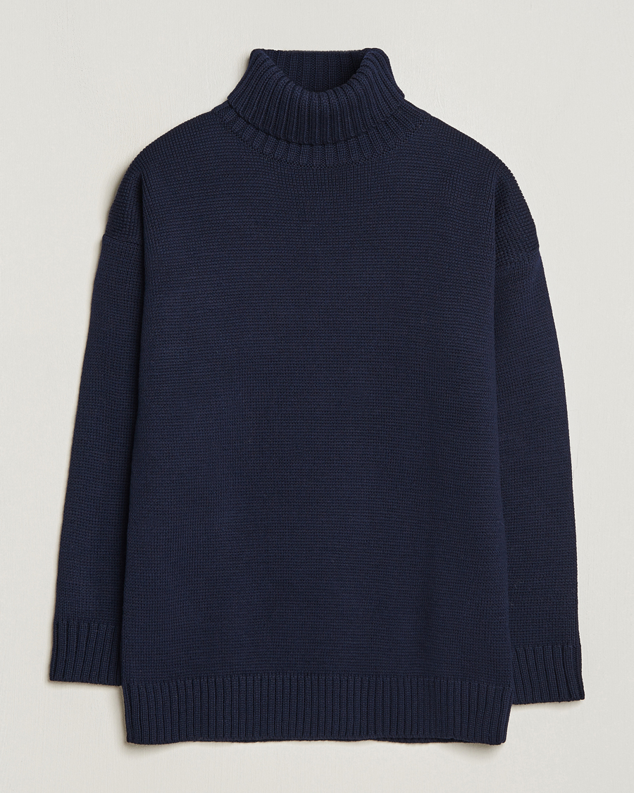 Herren | Pullover | Gloverall | Submariner Chunky Wool Roll Neck Navy