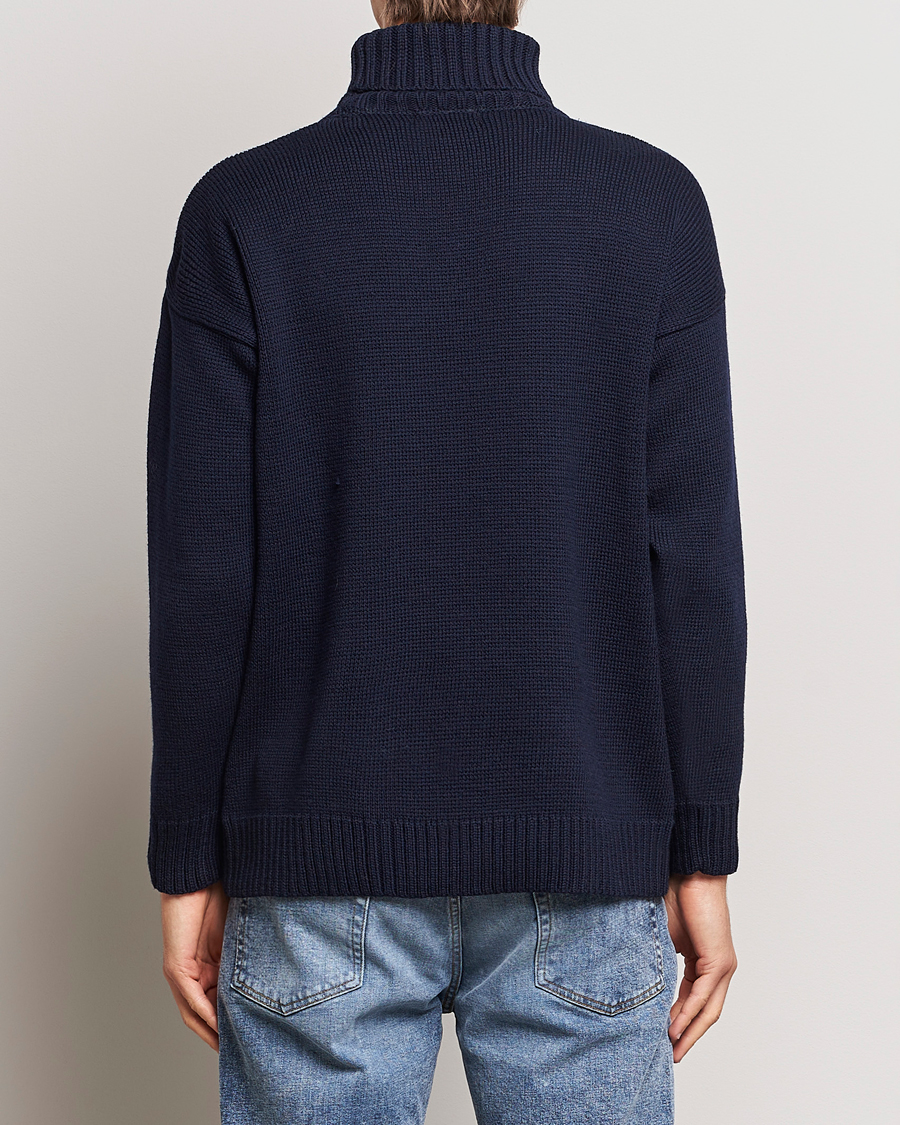 Herren | Pullover | Gloverall | Submariner Chunky Wool Roll Neck Navy