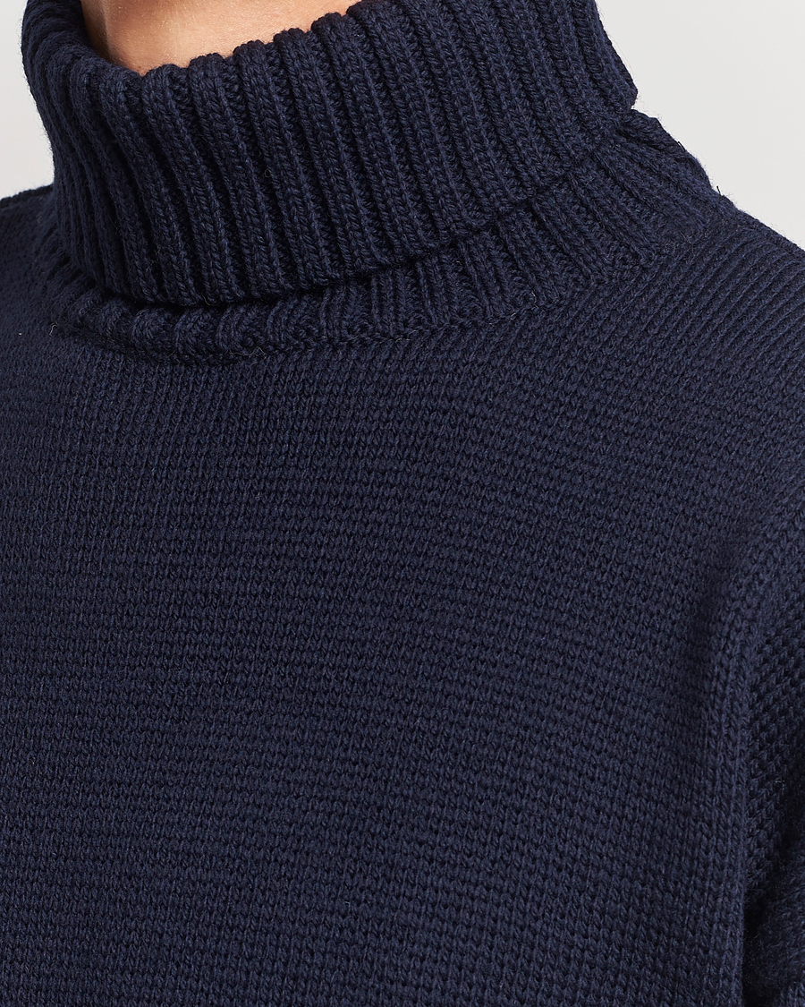 Herren | Pullover | Gloverall | Submariner Chunky Wool Roll Neck Navy