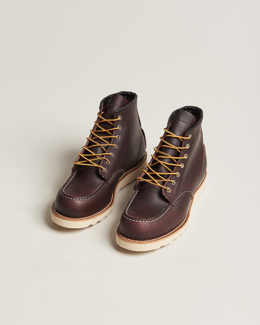 Herren | Handgefertigte Schuhe | Red Wing Shoes | Moc Toe Boot Black Cherry Excalibur Leather