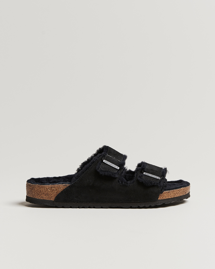 Herren | BIRKENSTOCK Arizona Shearling Classic Footbed Black Suede | BIRKENSTOCK | Arizona Shearling Classic Footbed Black Suede