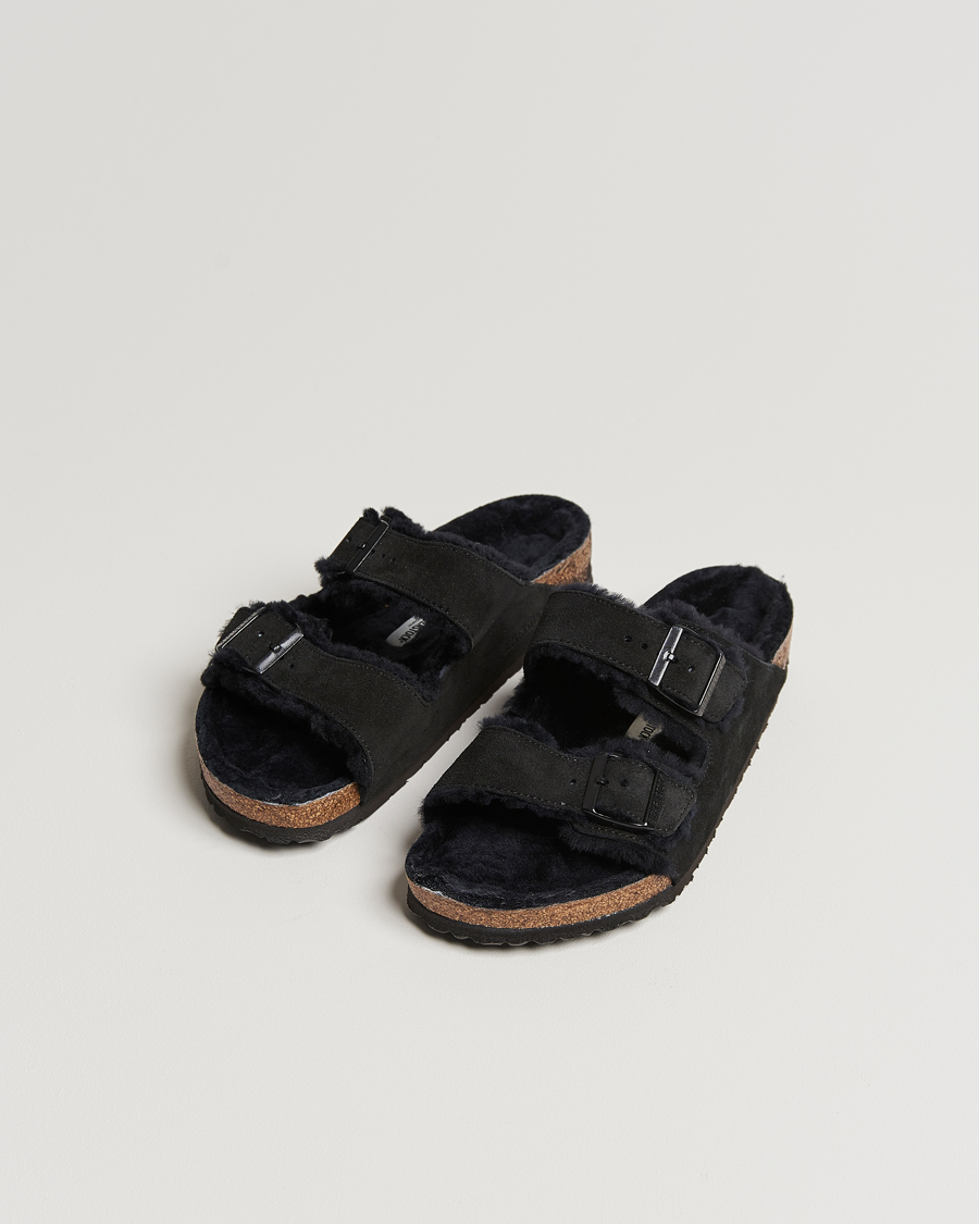 Herren | BIRKENSTOCK Arizona Shearling Classic Footbed Black Suede | BIRKENSTOCK | Arizona Shearling Classic Footbed Black Suede