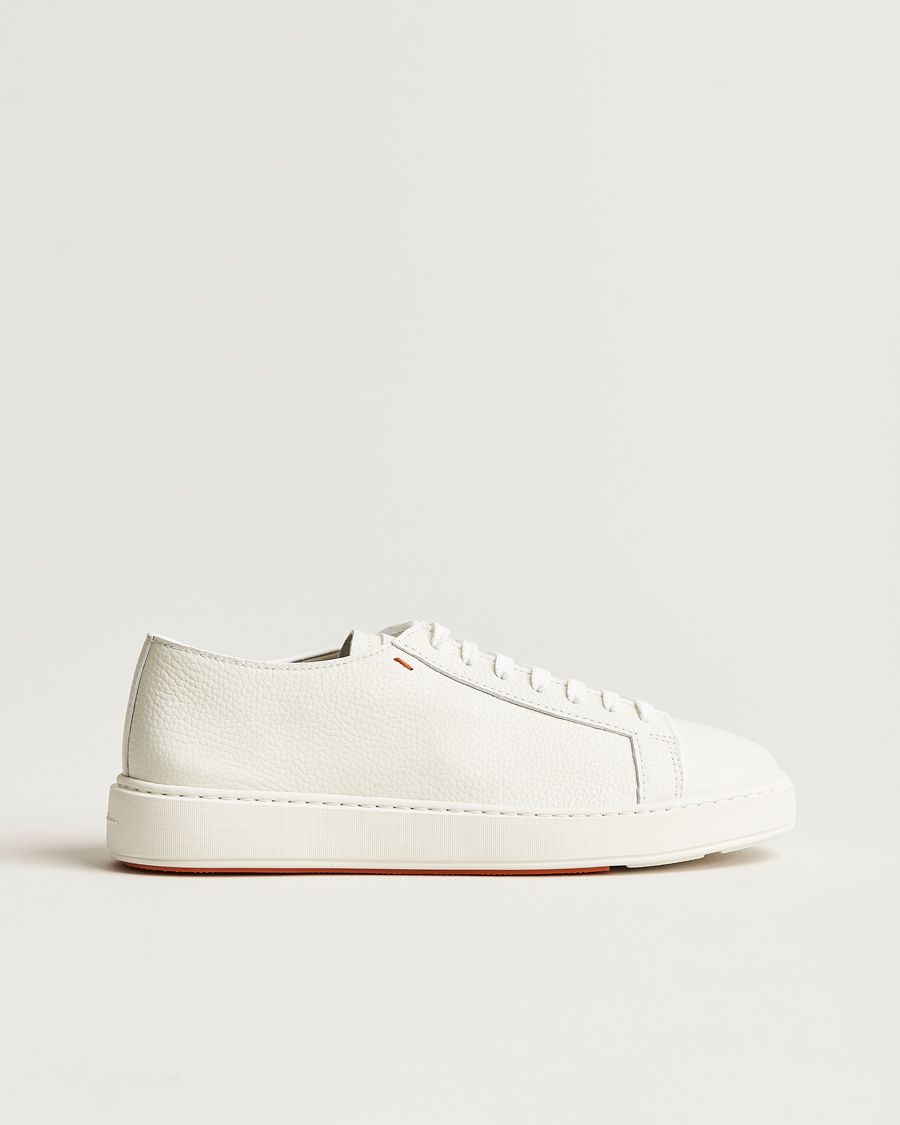 Herren | Sneaker | Santoni | Low Top Grain Leather Sneaker White Calf