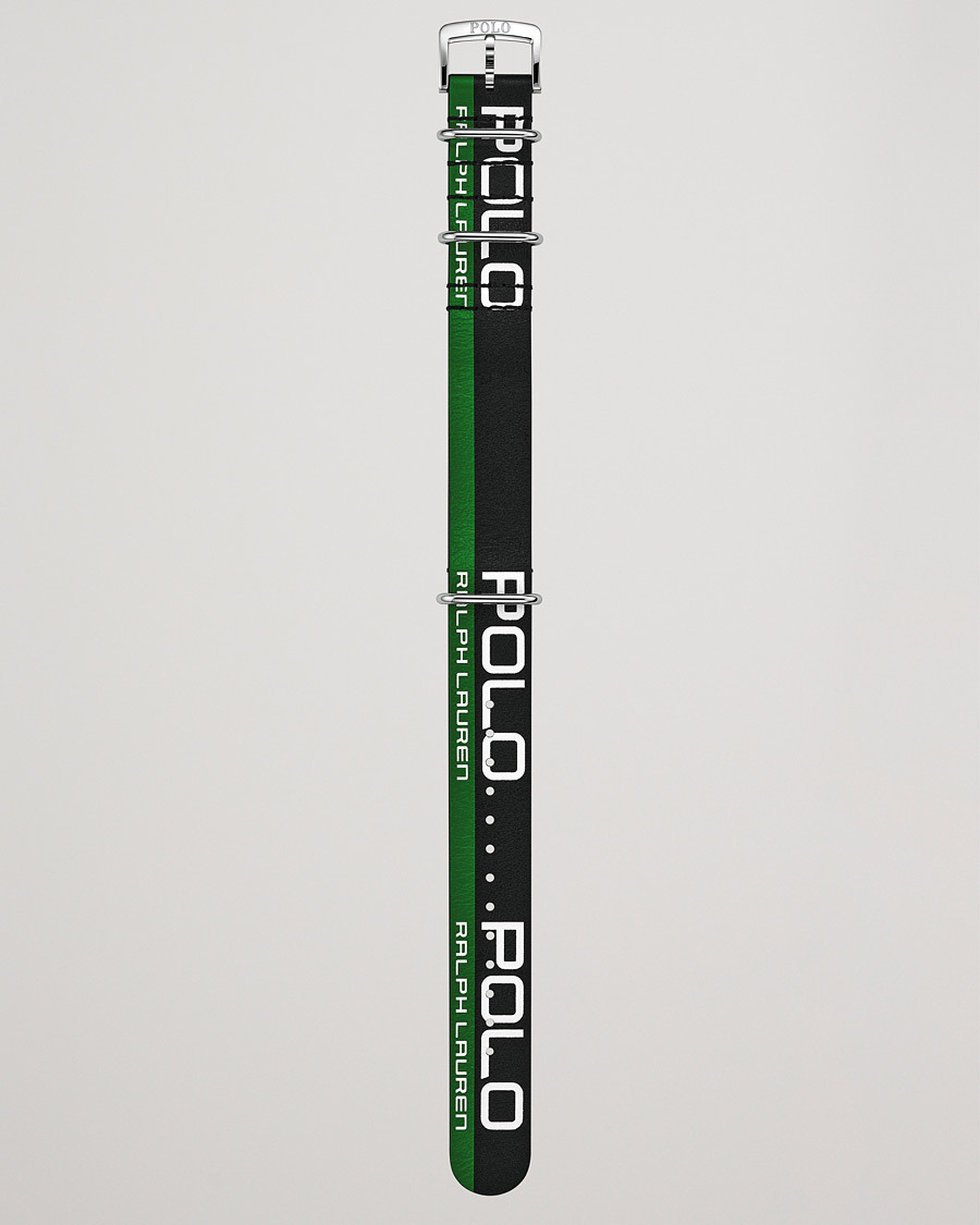Herren | Polo Ralph Lauren Leather Sporting Strap Black/Green | Polo Ralph Lauren | Leather Sporting Strap Black/Green