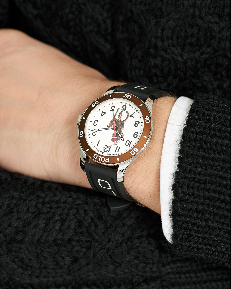 Herren | Polo Ralph Lauren 42mm Automatic Pony Player White Dial/Brown Bezel | Polo Ralph Lauren | 42mm Automatic Pony Player White Dial/Brown Bezel