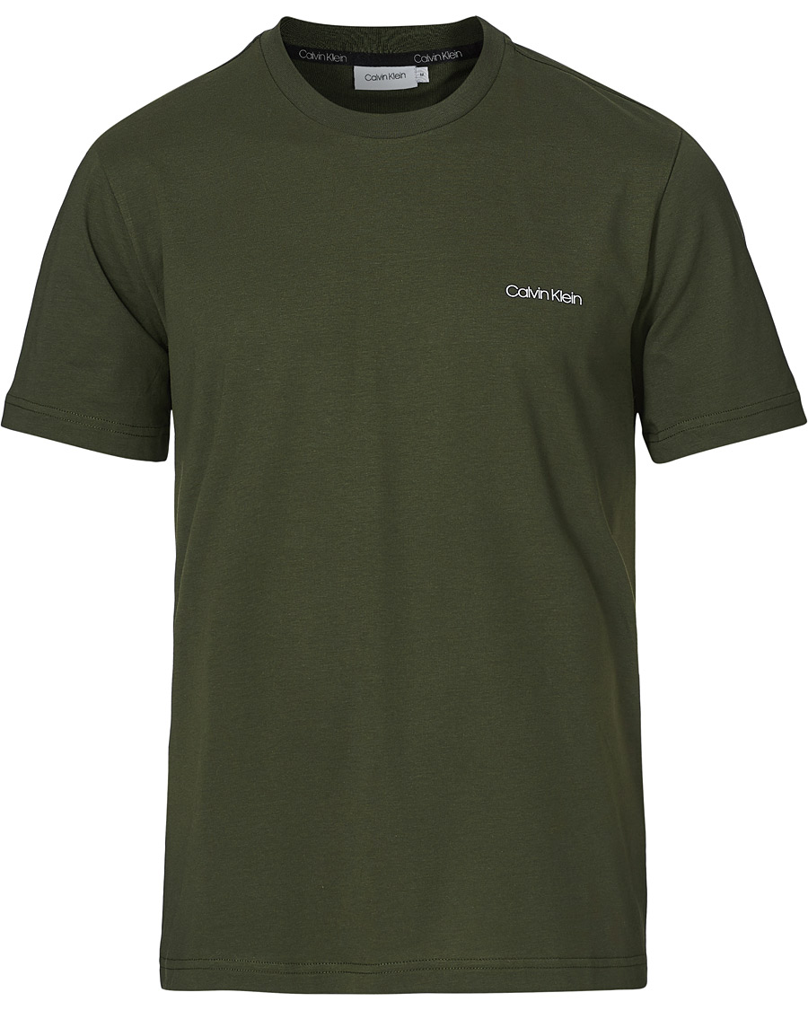 Herren | T-Shirts | Calvin Klein | Chest Logo Crew Neck Tee Dark Olive