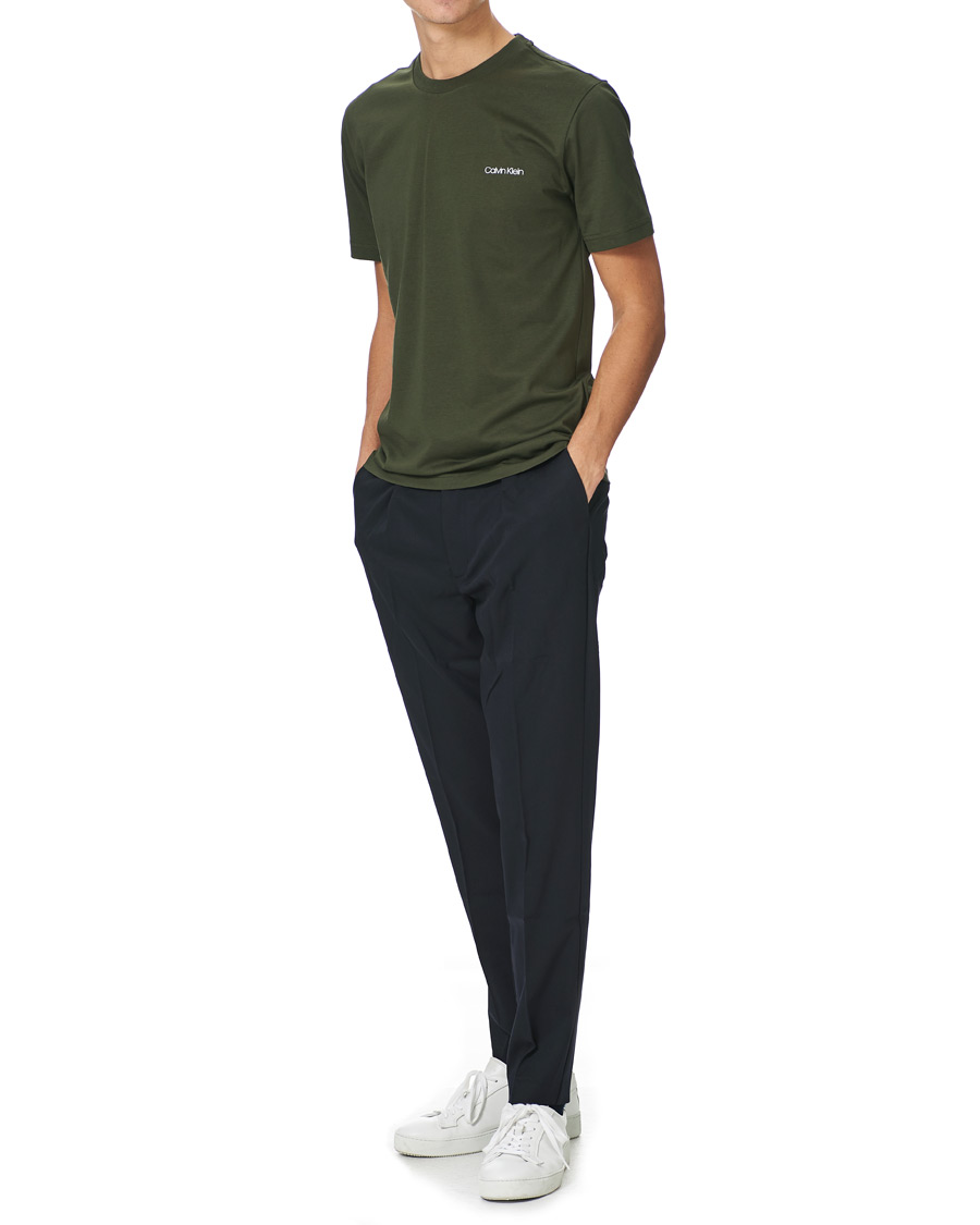 Herren | T-Shirts | Calvin Klein | Chest Logo Crew Neck Tee Dark Olive