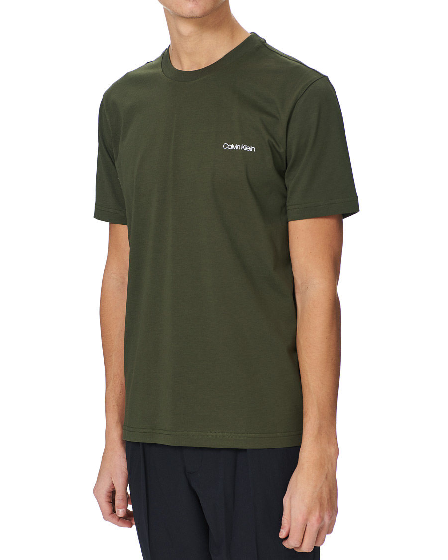 Herren | T-Shirts | Calvin Klein | Chest Logo Crew Neck Tee Dark Olive
