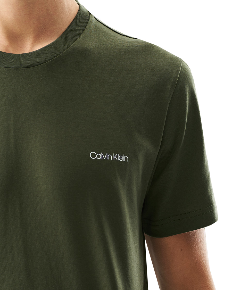 Herren | T-Shirts | Calvin Klein | Chest Logo Crew Neck Tee Dark Olive