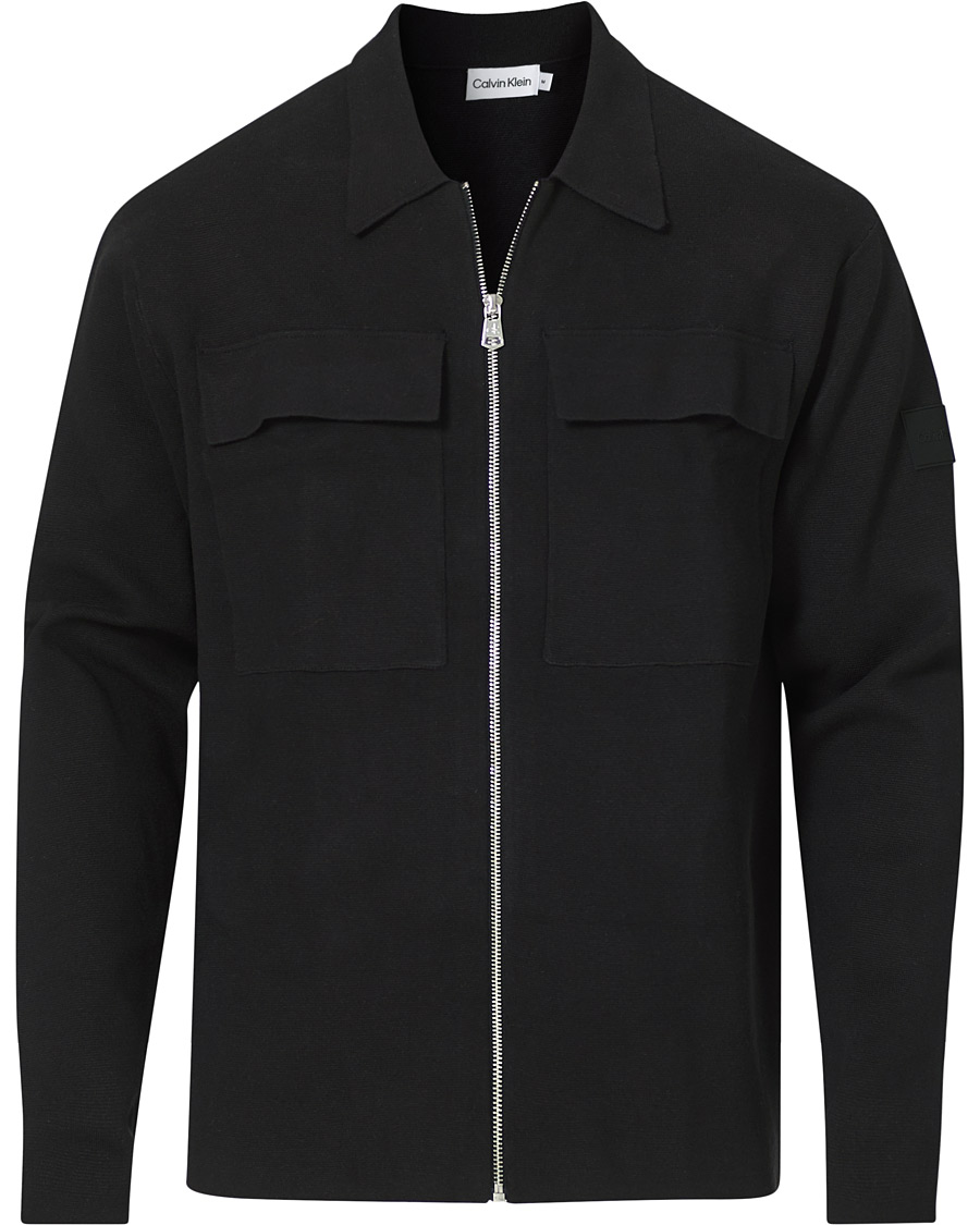 Herren | Pullover | Calvin Klein | Punto Milano Full Zip Cardigan Black