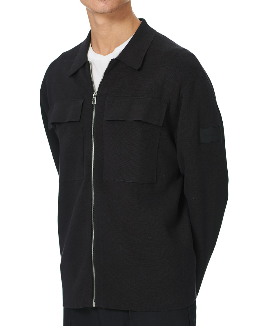 Herren | Pullover | Calvin Klein | Punto Milano Full Zip Cardigan Black