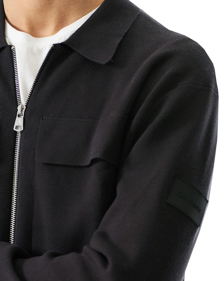 Herren | Pullover | Calvin Klein | Punto Milano Full Zip Cardigan Black