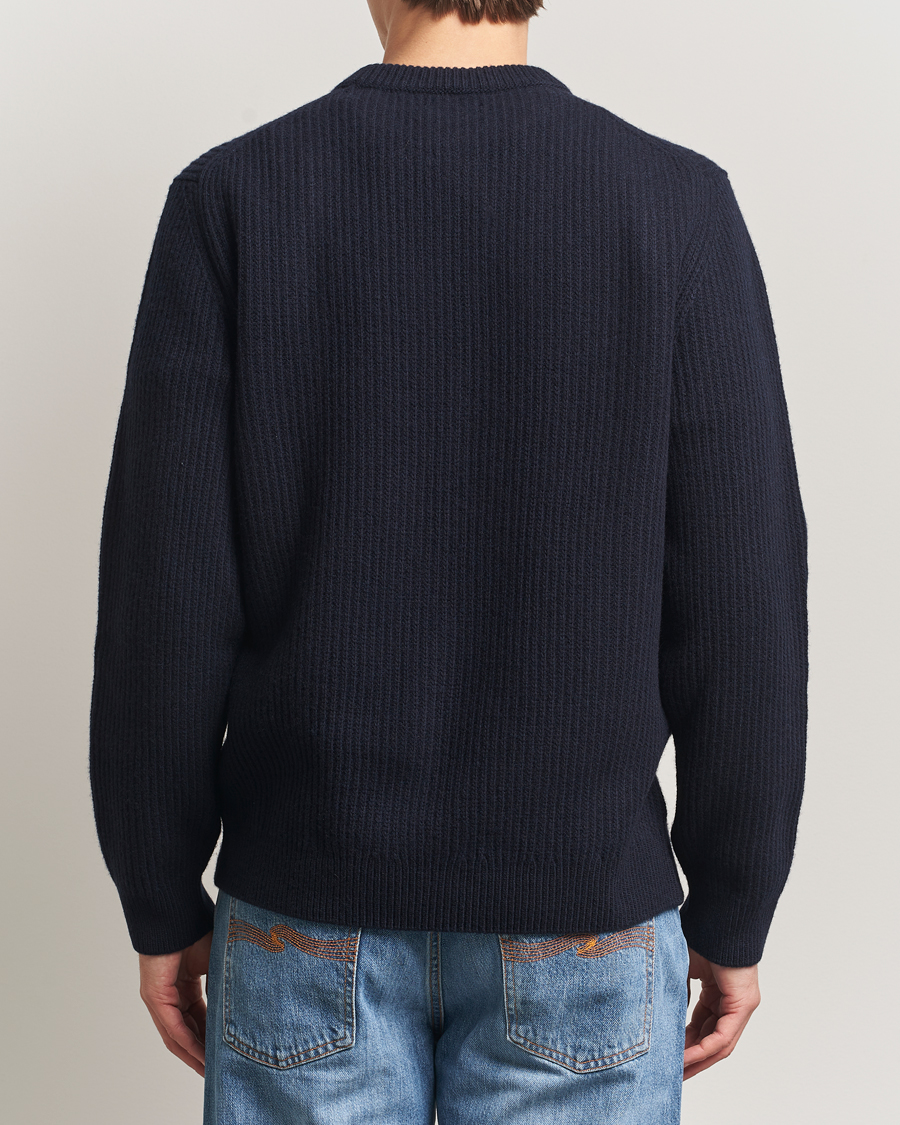 Herren | Pullover | Nudie Jeans | August Wool Rib Knitted Sweater Navy