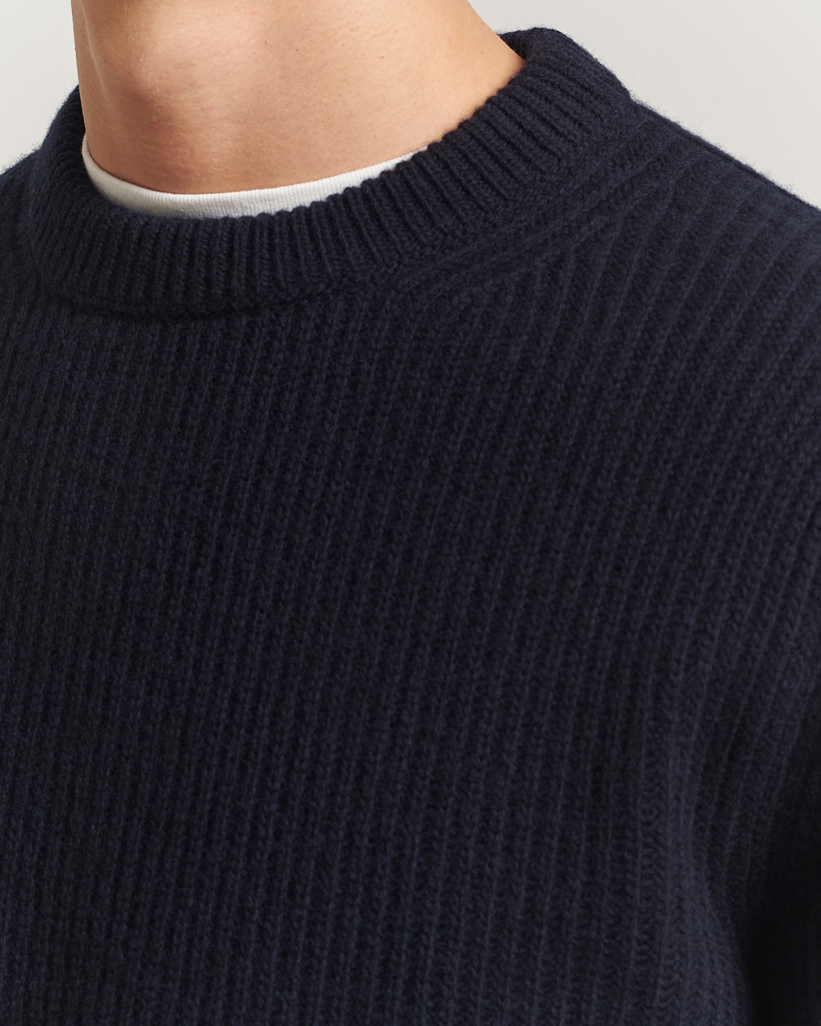 Herren | Pullover | Nudie Jeans | August Wool Rib Knitted Sweater Navy
