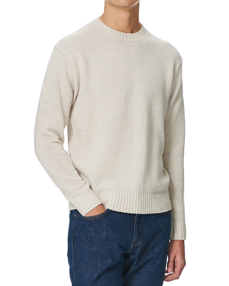 Herren | Pullover | Tiger of Sweden | Danzon Recycle Wool Knitted Crew Neck Buttercreme