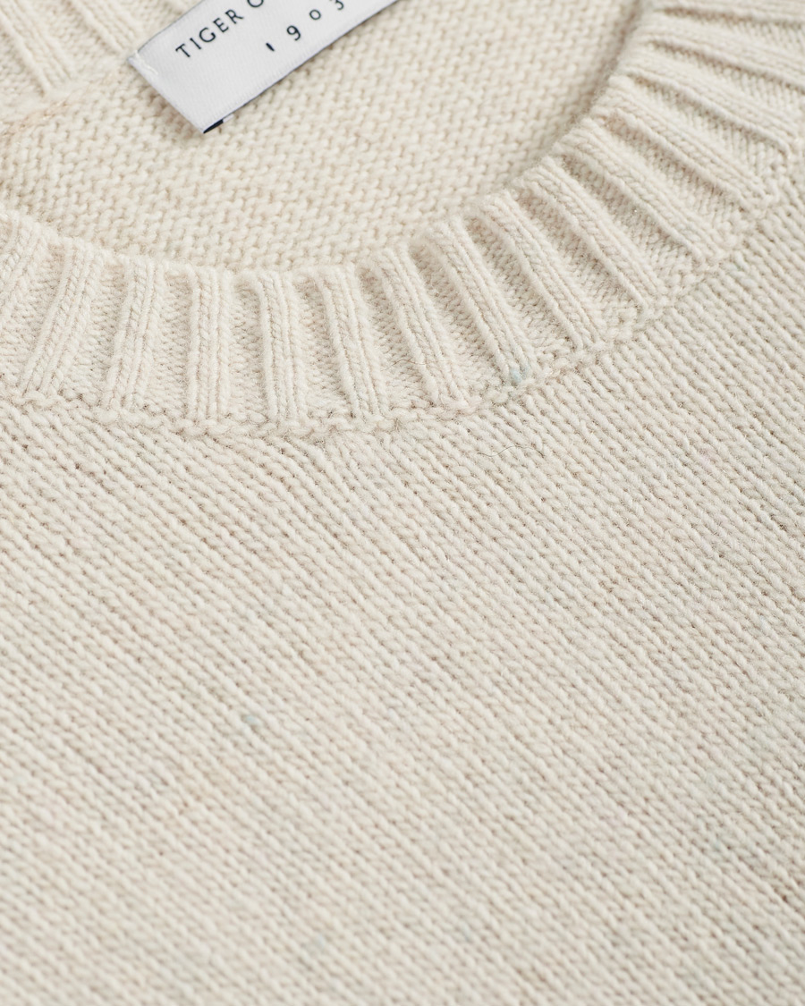Herren | Pullover | Tiger of Sweden | Danzon Recycle Wool Knitted Crew Neck Buttercreme