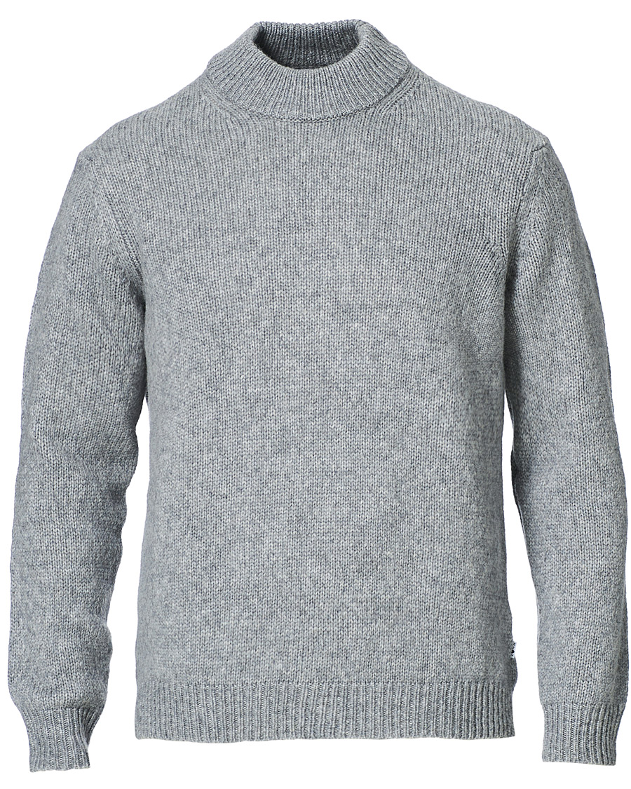 Herren | Pullover | NN07 | Nick Knitted Merino Mock Neck Grey Mel