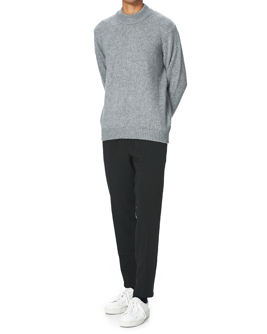 Herren | Pullover | NN07 | Nick Knitted Merino Mock Neck Grey Mel