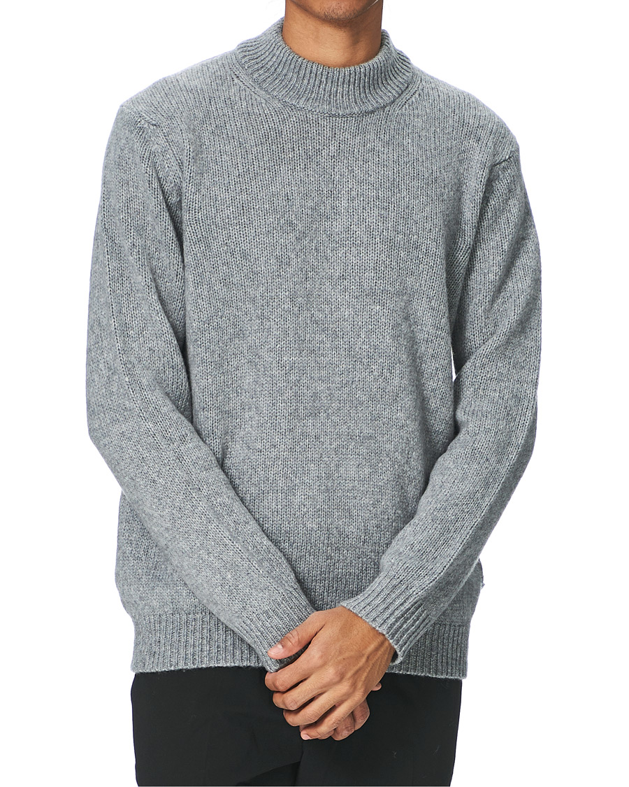Herren | Pullover | NN07 | Nick Knitted Merino Mock Neck Grey Mel