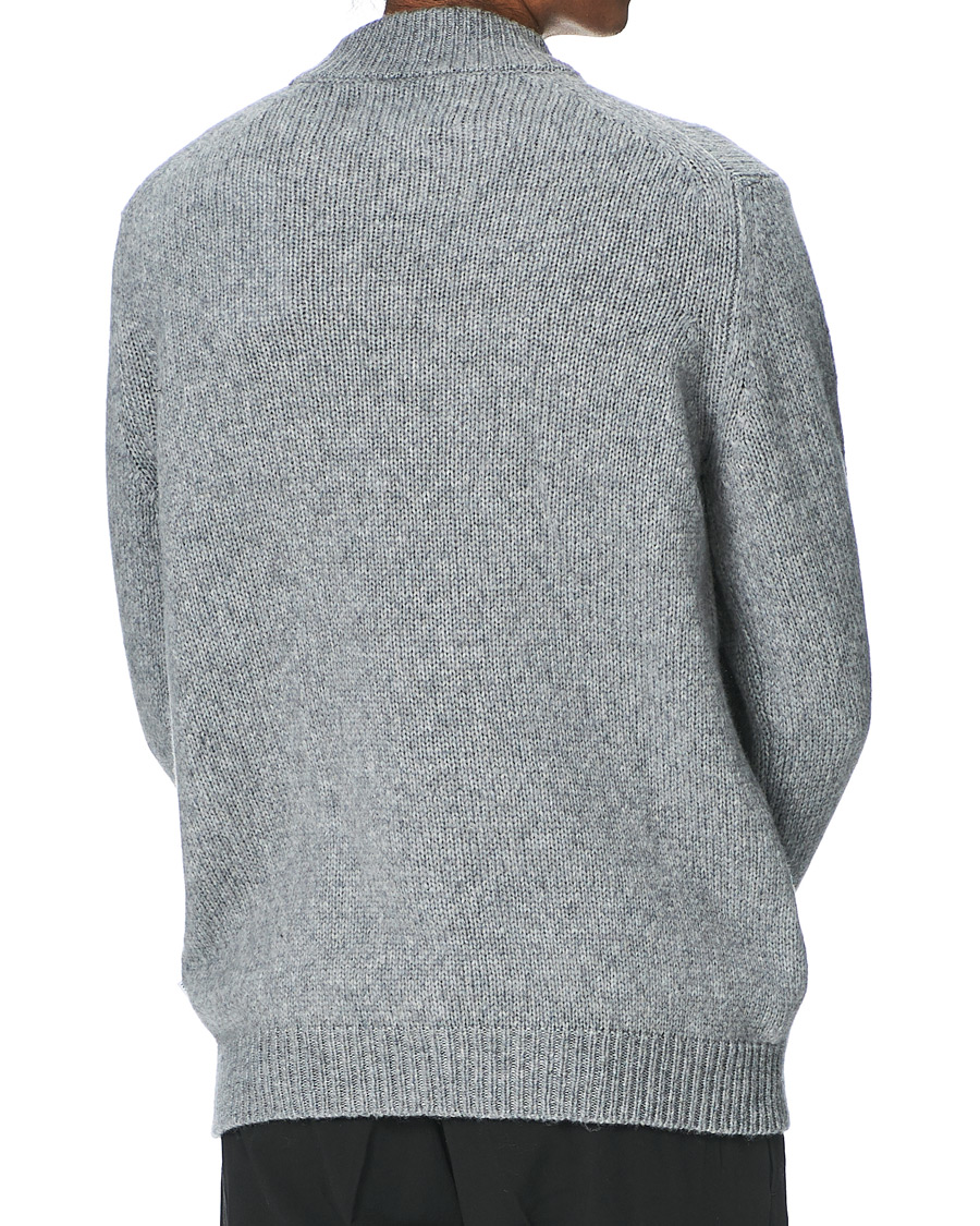 Herren | Pullover | NN07 | Nick Knitted Merino Mock Neck Grey Mel