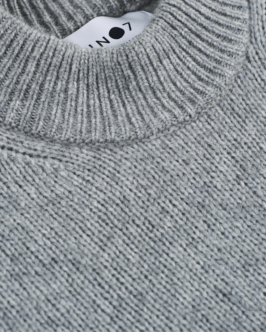Herren | Pullover | NN07 | Nick Knitted Merino Mock Neck Grey Mel