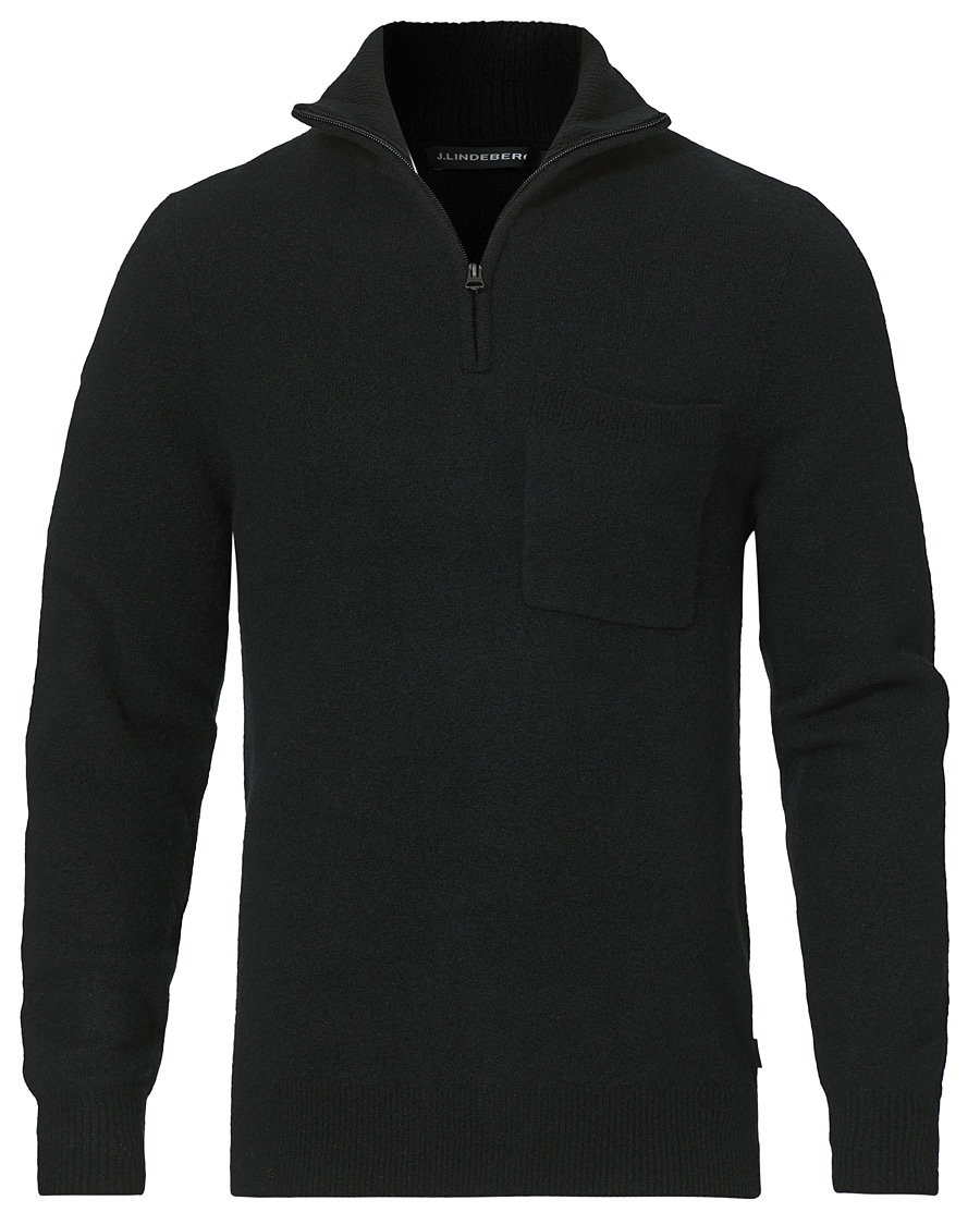 Herren | Pullover | J.Lindeberg | Cohen Yak Blend Quater Zip Black