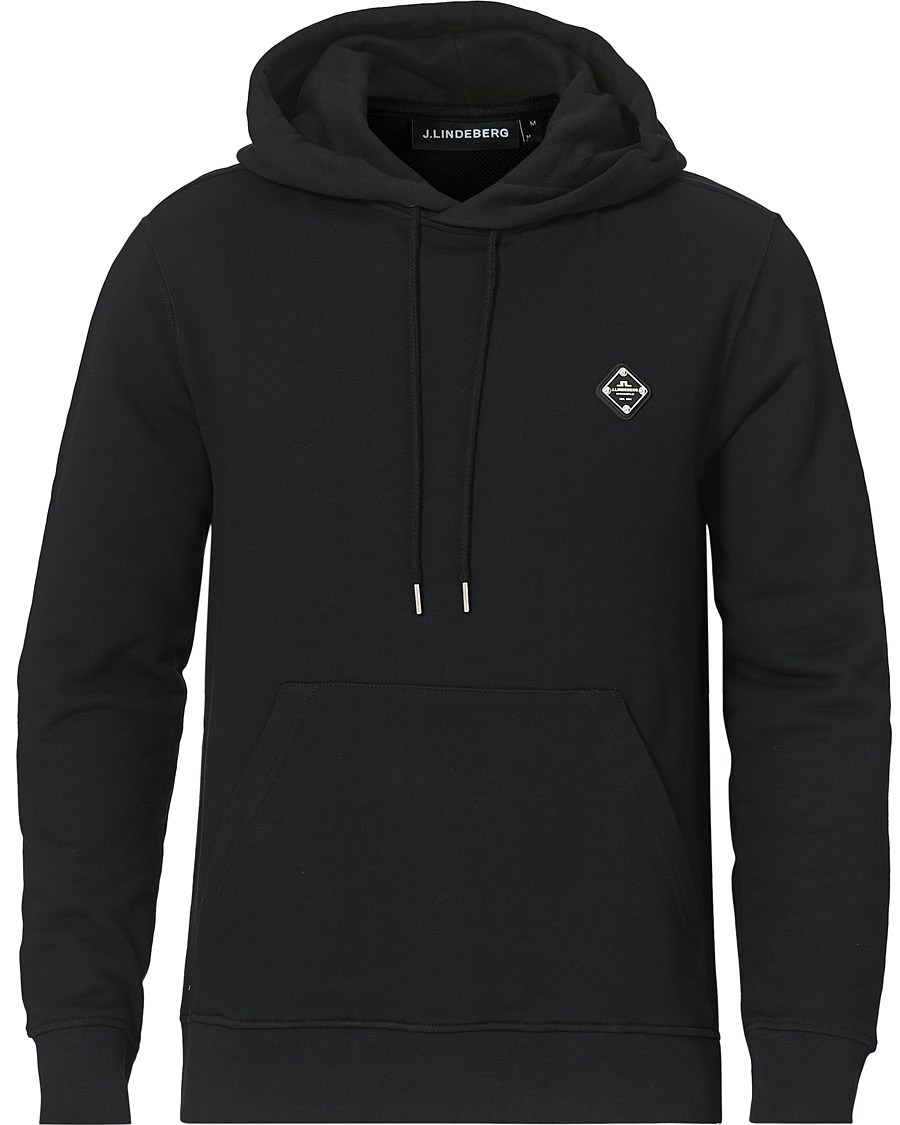 Herren | Pullover | J.Lindeberg | Throw Patch Cotton Hoodie Black