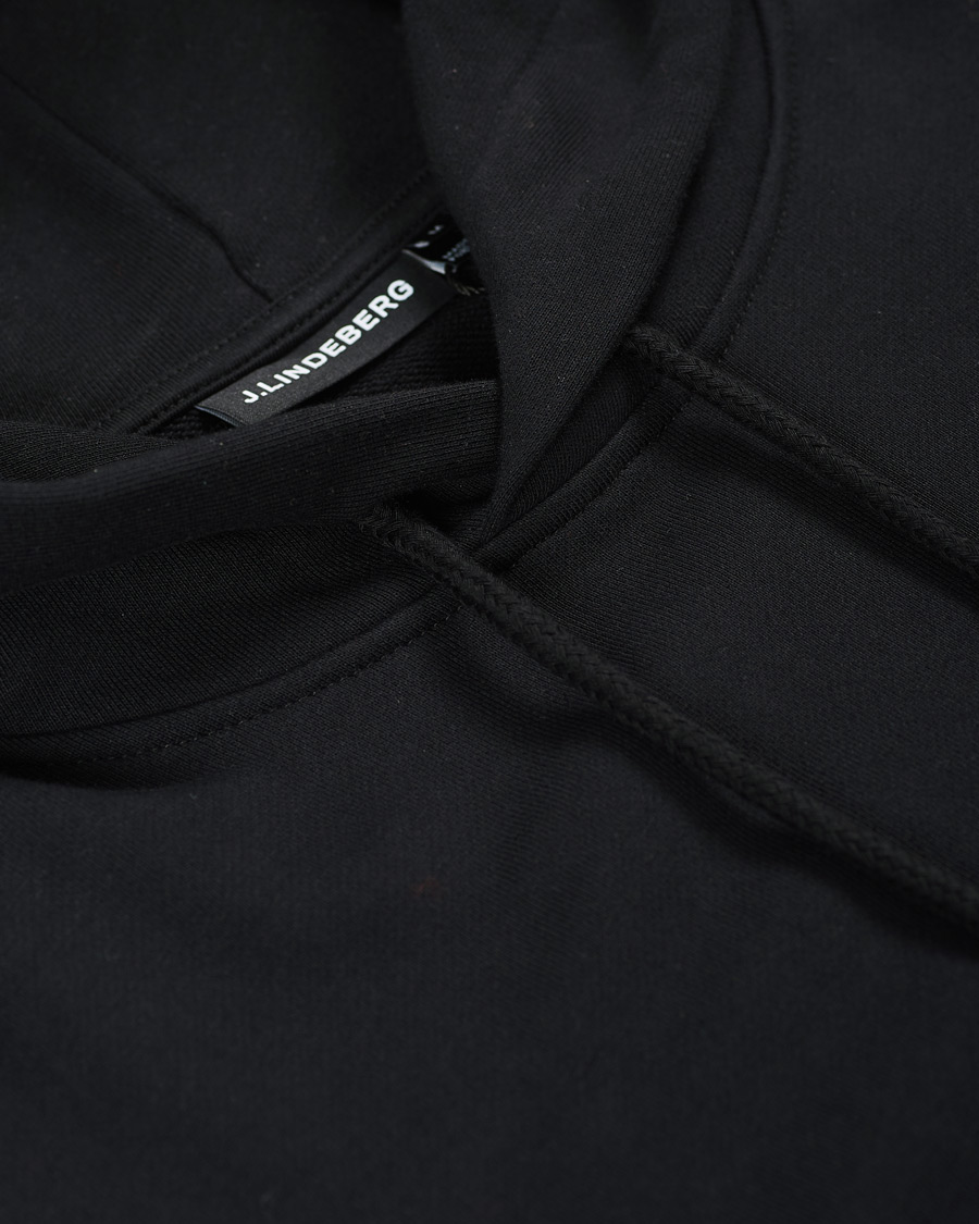 Herren | Pullover | J.Lindeberg | Throw Patch Cotton Hoodie Black