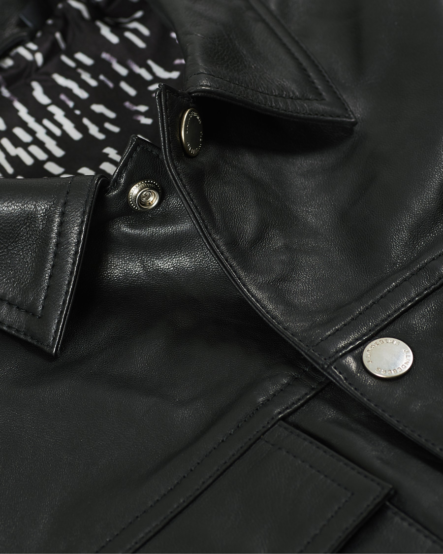 Herren | Hemden | J.Lindeberg | Lenox Lambsnappa Leather Overshirt Black