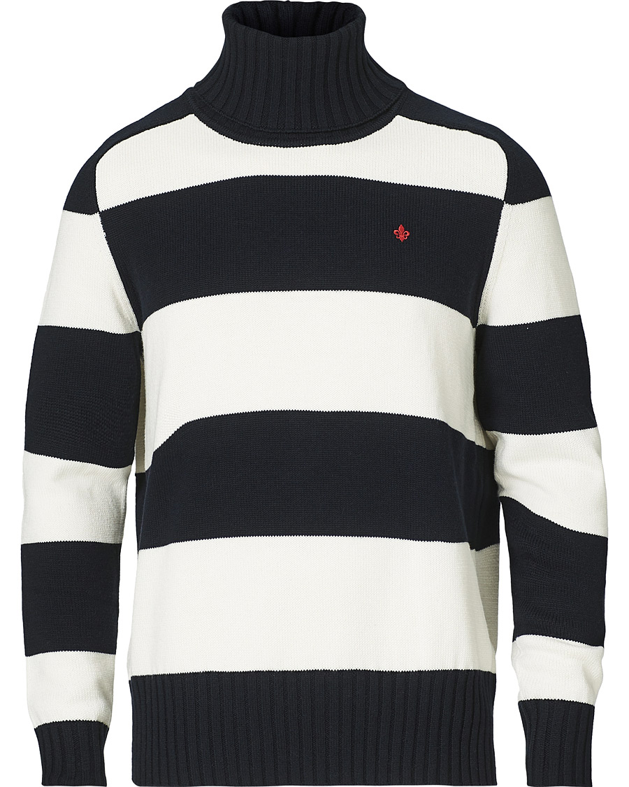 Herren | Pullover | Morris | Davy Cotton Rollneck Blue/White