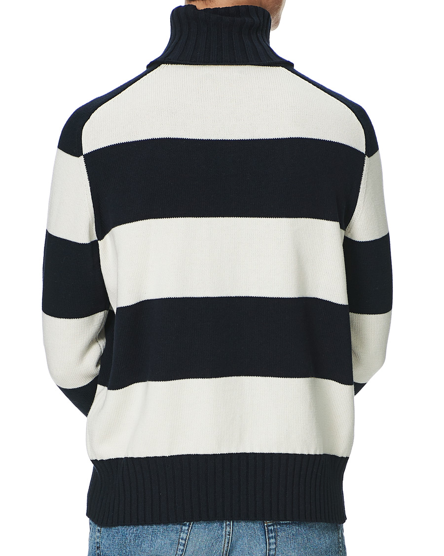 Herren | Pullover | Morris | Davy Cotton Rollneck Blue/White