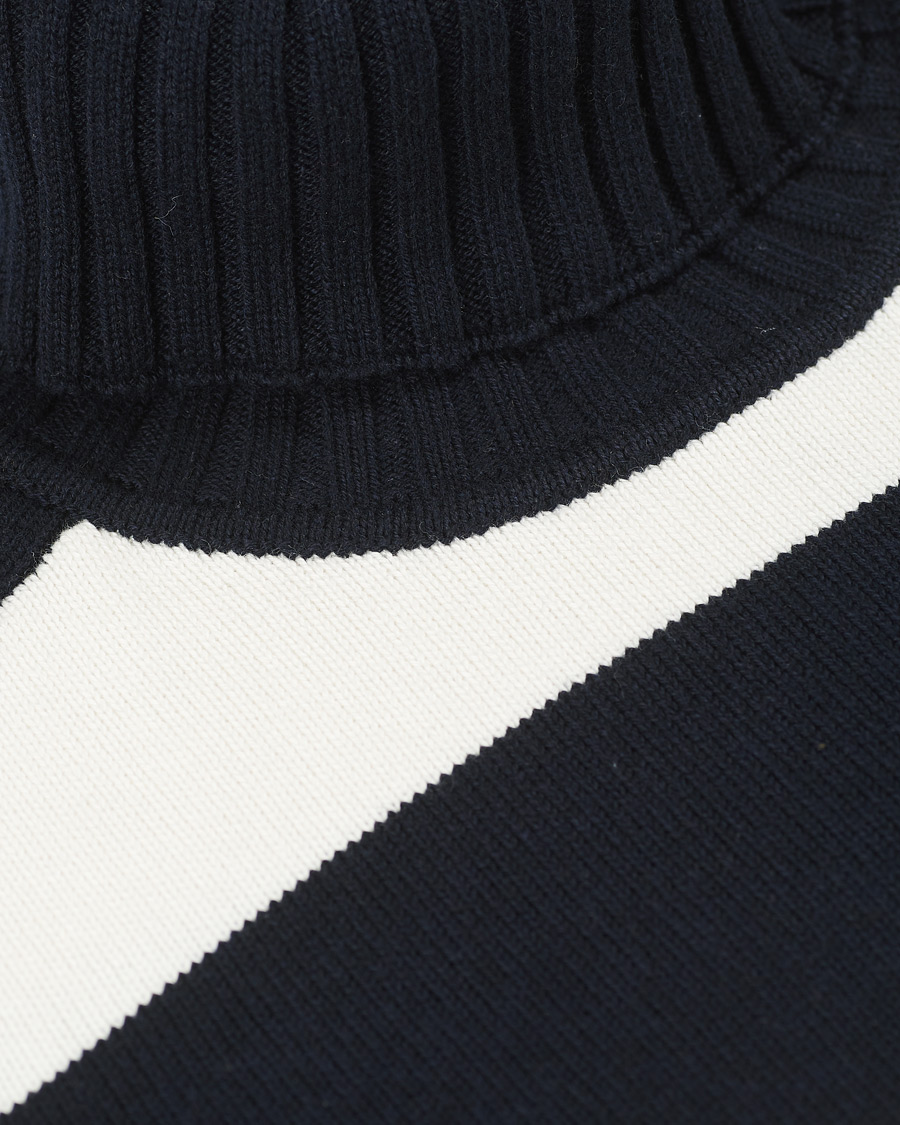 Herren | Pullover | Morris | Davy Cotton Rollneck Blue/White