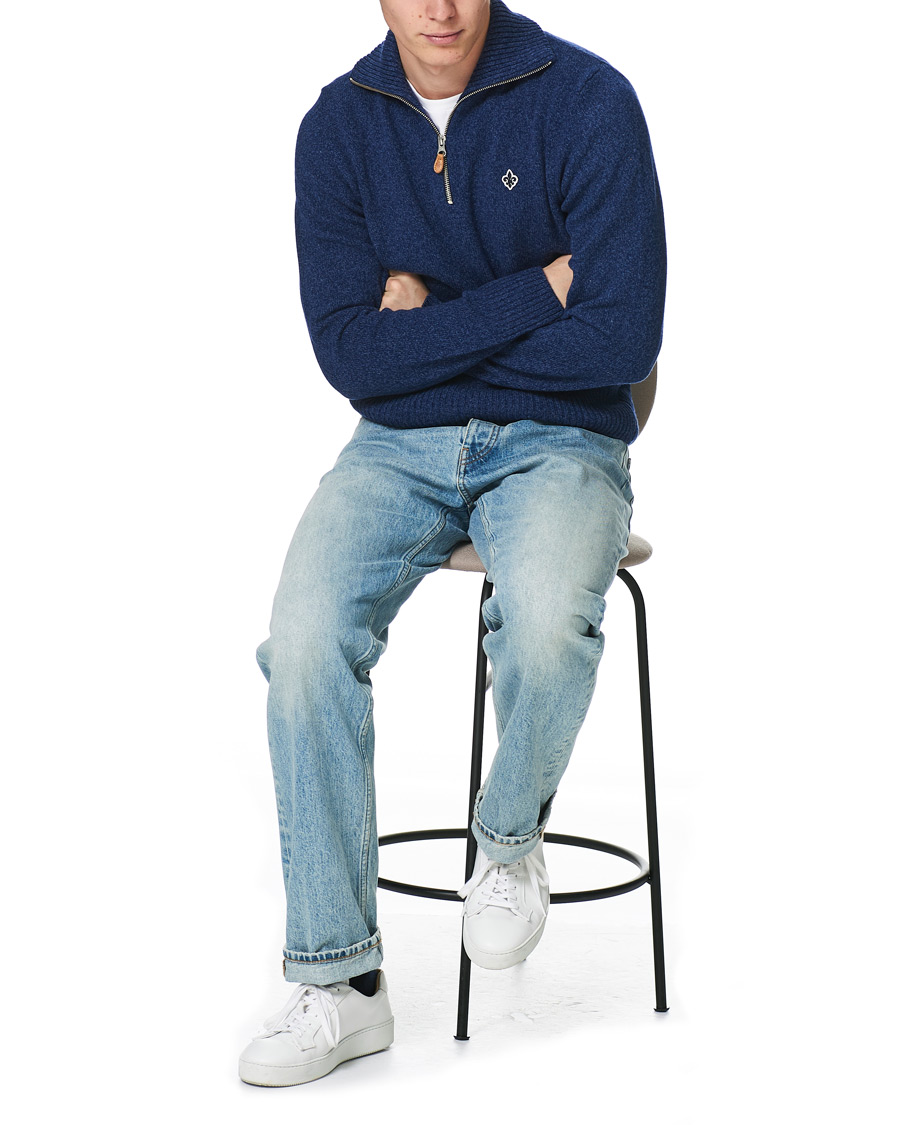 Herren | Pullover | Morris | Kieran Wool Half Zip Navy