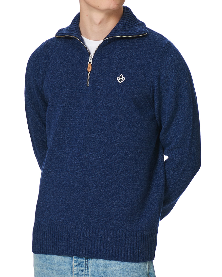 Herren | Pullover | Morris | Kieran Wool Half Zip Navy