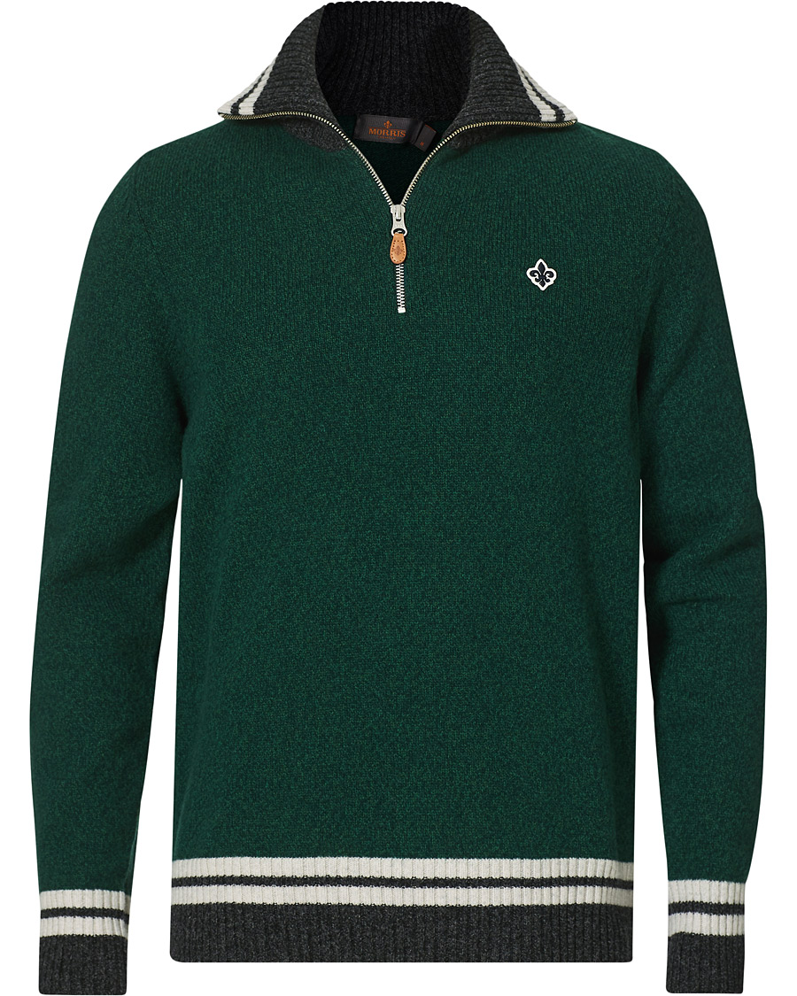 Herren | Pullover | Morris | Kieran Wool Half Zip Green
